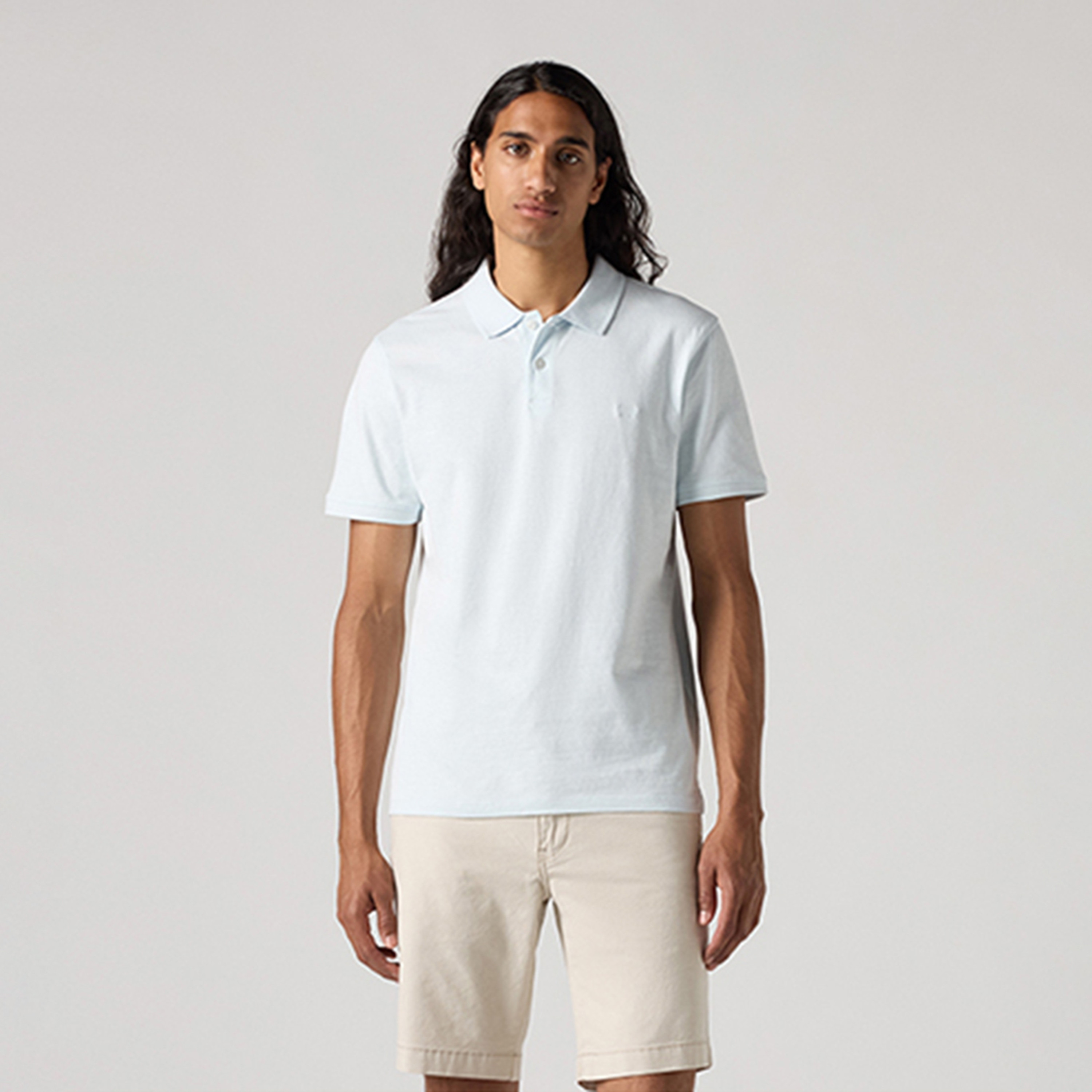 تي شيرت بولو رجالي سادة بأكمام قصيرة وياقة من ليفايس-men-clothing-tshirtsandpolos-polos-image-2