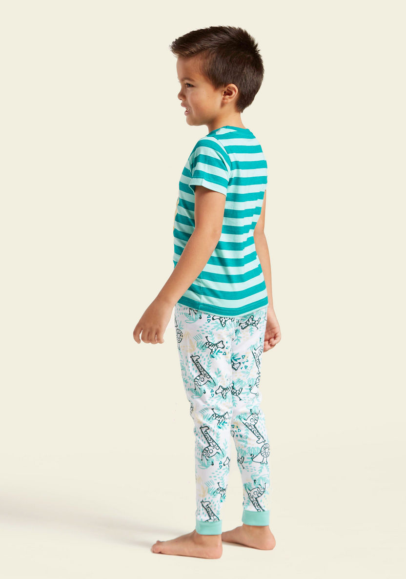 Juniors Printed T-shirt with Pyjamas - Set of 3-Nightwear-image-9