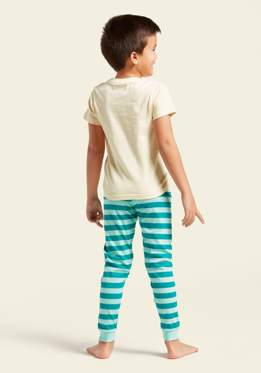 Juniors Printed T-shirt with Pyjamas - Set of 3-Nightwear-image-6