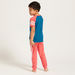 Juniors Graphic Print Raglan Sleeves T-shirt and Solid Pyjama Set-Nightwear-thumbnail-4