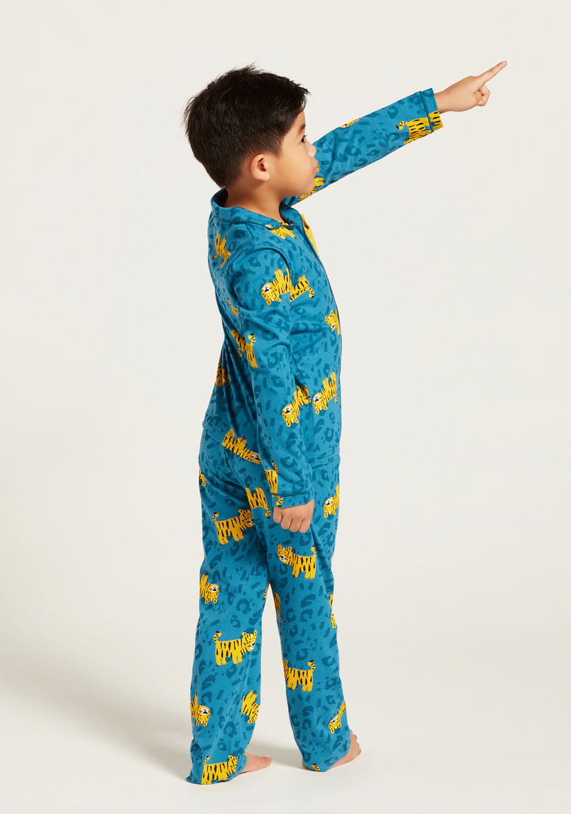 Juniors Printed Long Sleeves Shirt and Pyjama Set-Nightwear-image-4