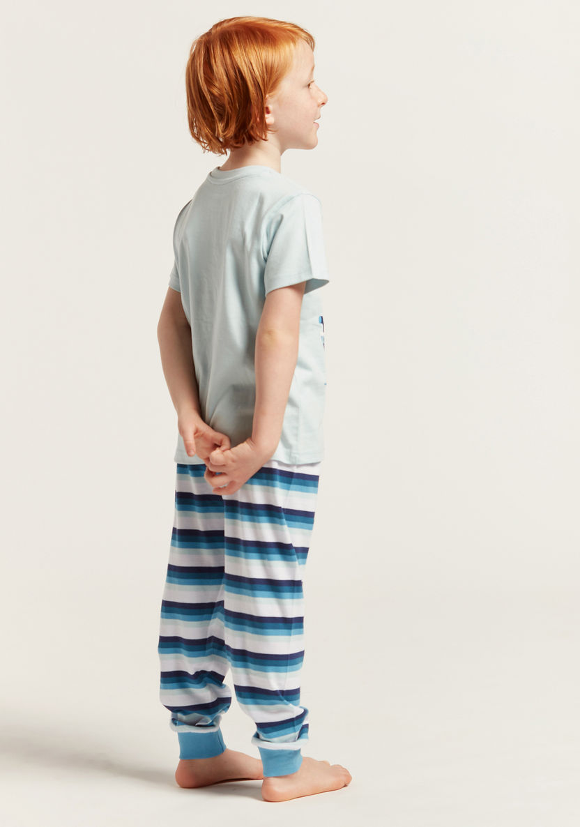 Juniors Nautical Print Short Sleeves T-shirt and Pyjama Set-Nightwear-image-4