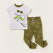 Juniors Graphic Print T-shirt and Contrast Full-Length Pyjama Set-Pyjama Sets-thumbnail-0