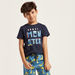 Juniors 4-Piece Printed Short Sleeves T-shirt and Pyjama Set-Pyjama Sets-thumbnail-5