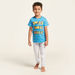 Juniors Striped Short Sleeves T-shirt and Solid Pyjama Set-Pyjama Sets-thumbnail-1