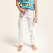 Juniors Striped Short Sleeves T-shirt and Solid Pyjama Set-Pyjama Sets-thumbnail-3