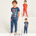 Juniors Football Theme Short Sleeve T-shirt and Pyjamas - Set of 2-Multipacks-thumbnail-0