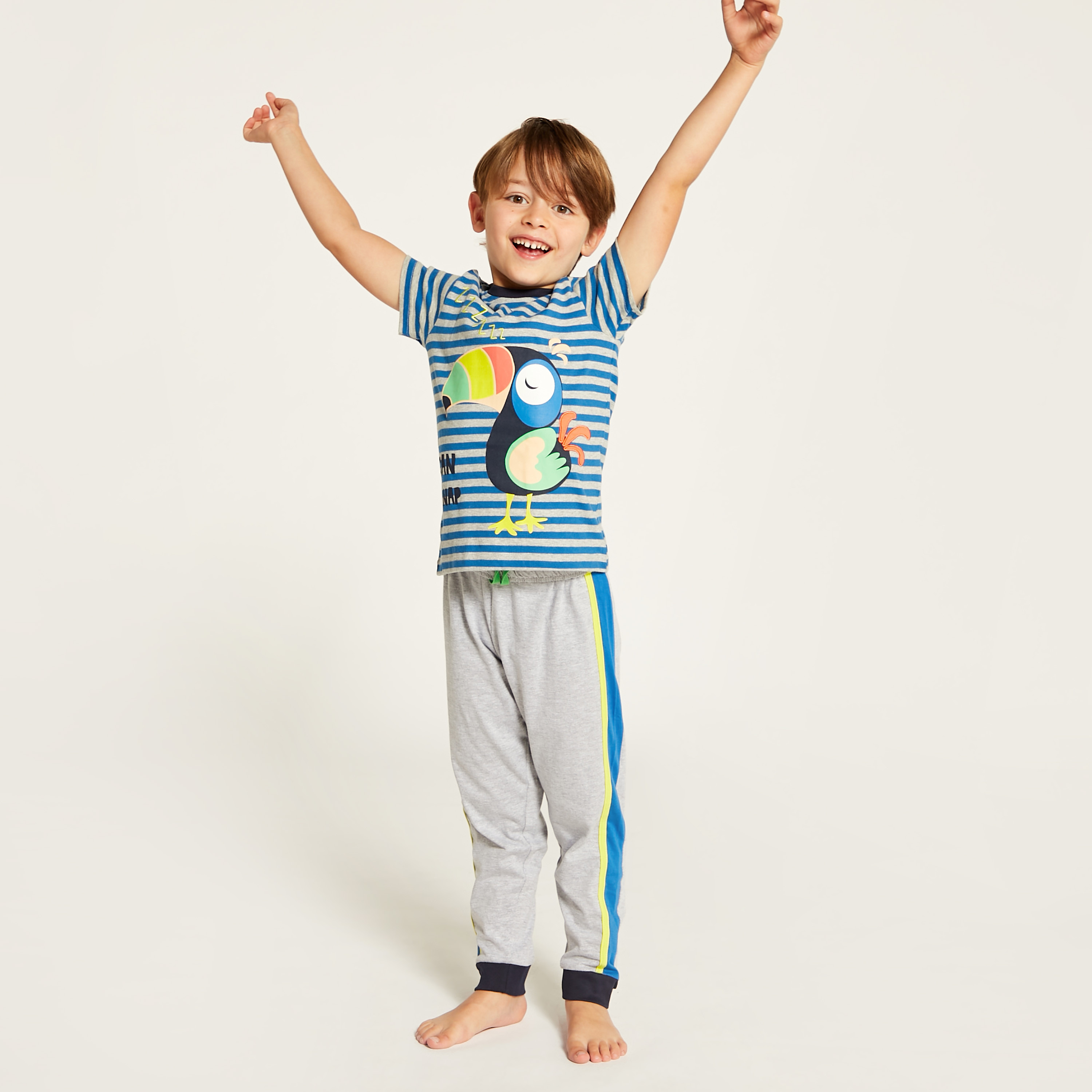 Juniors Graphic Print T-shirt and Pyjama Set-boys-clothing-nightwear-image-1