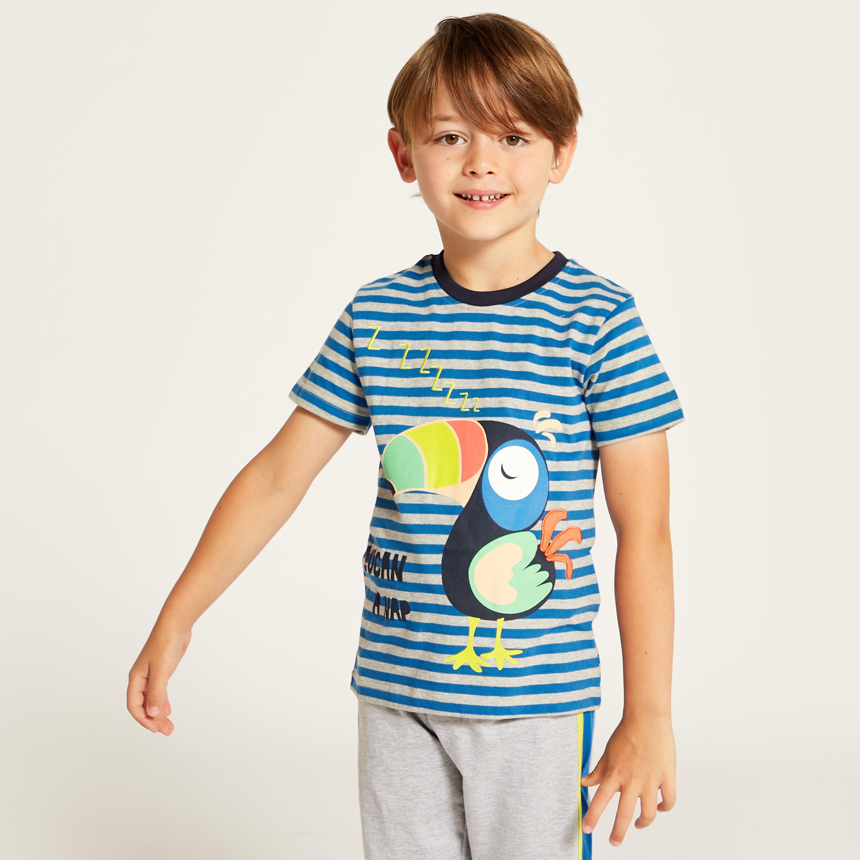 Juniors Graphic Print T-shirt and Pyjama Set-boys-clothing-nightwear-image-2