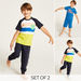 Juniors Printed Crew Neck T-shirt and Pyjama - Set of 2-Pyjama Sets-thumbnail-0