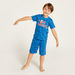 Juniors Printed Crew Neck T-shirt and Pyjama - Set of 2-Pyjama Sets-thumbnail-2