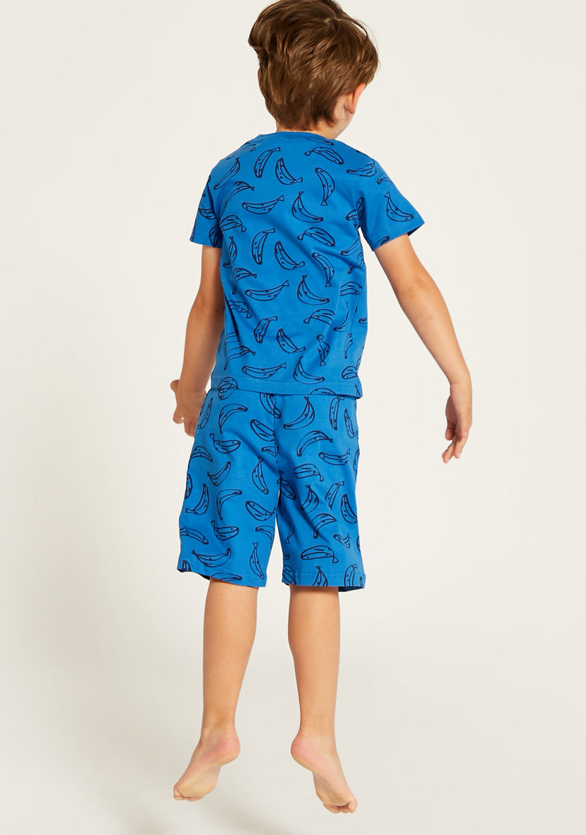 Juniors Printed Crew Neck T-shirt and Pyjama - Set of 2-Pyjama Sets-image-8