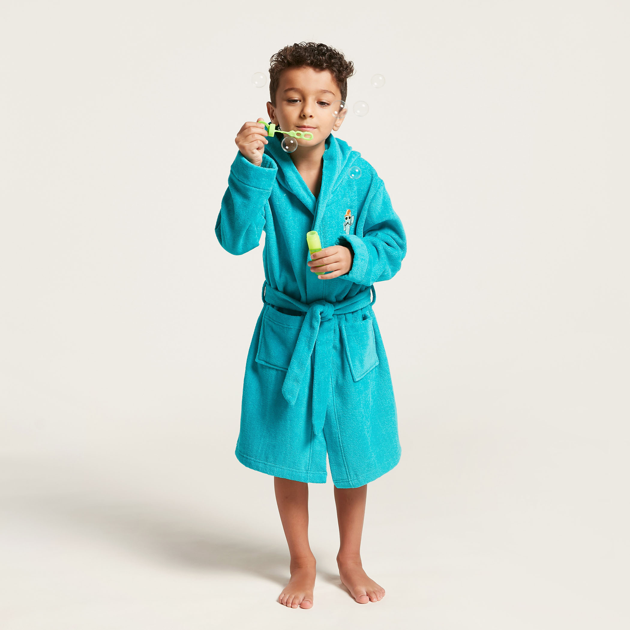 روب حمام بارز الملمس بقبعة وجيوب من جونيورز-baby-bathandcare-towels-image-1