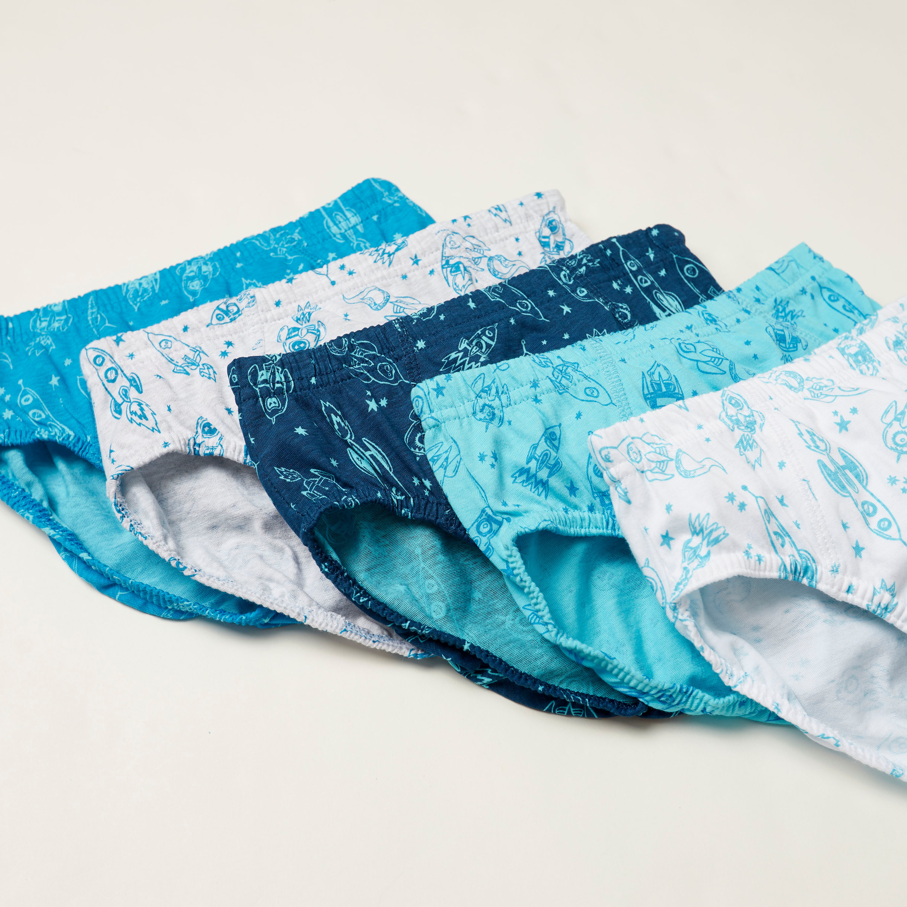 Juniors Printed Briefs with Elasticised Waistband - Set of 5-boys-accessories-socks-image-2