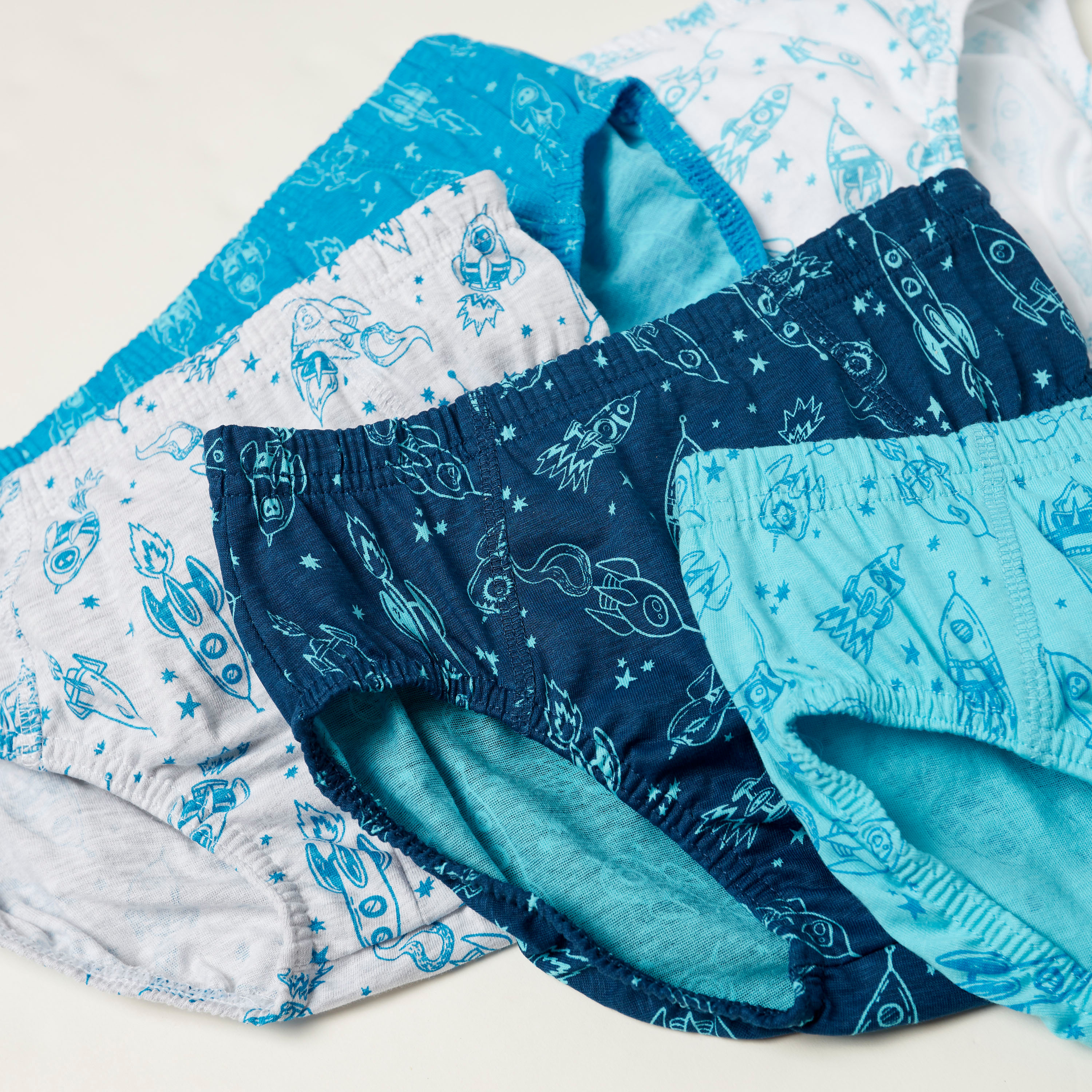 Juniors Printed Briefs with Elasticised Waistband - Set of 5-boys-accessories-socks-image-3