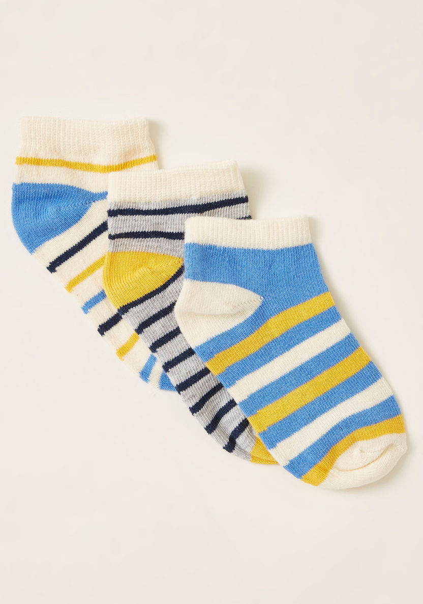 Juniors Striped Ankle Length Socks - Set of 3-Socks-image-1