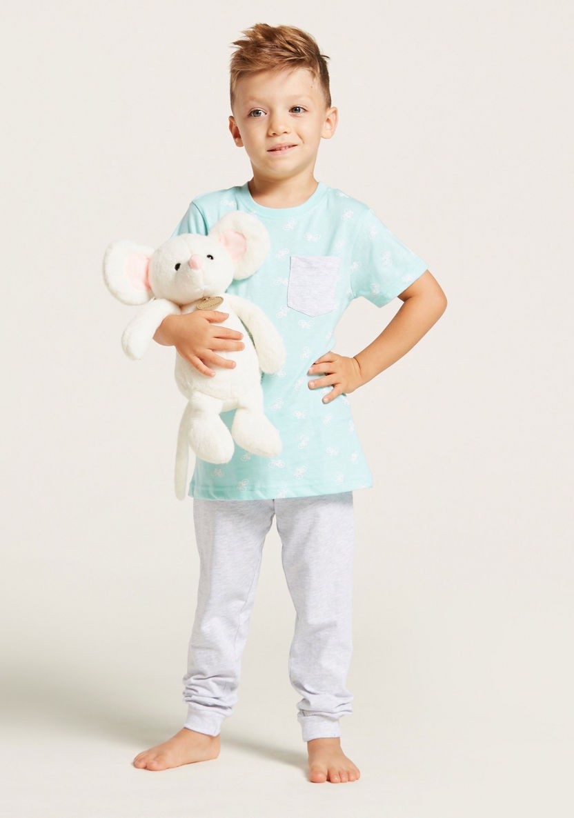 Juniors Printed Round Neck T-shirt and Pyjama Set-Pyjama Sets-image-0