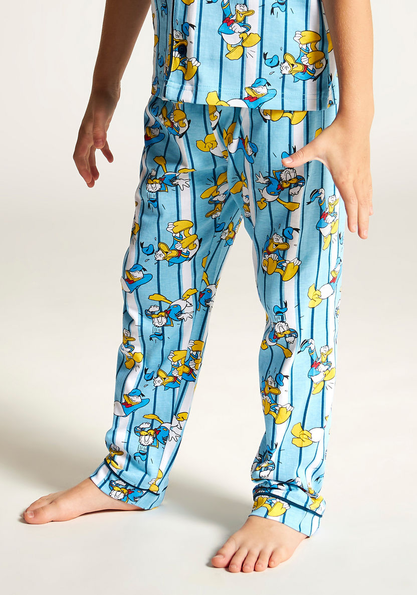 Disney Donald Duck Print Shirt and Full Length Pyjama Set-Pyjama Sets-image-3