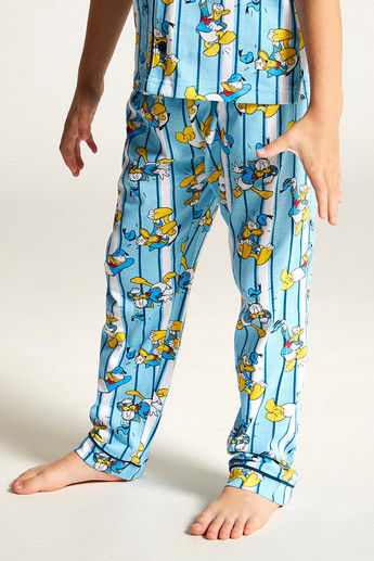 Disney Donald Duck Print Shirt and Full Length Pyjama Set