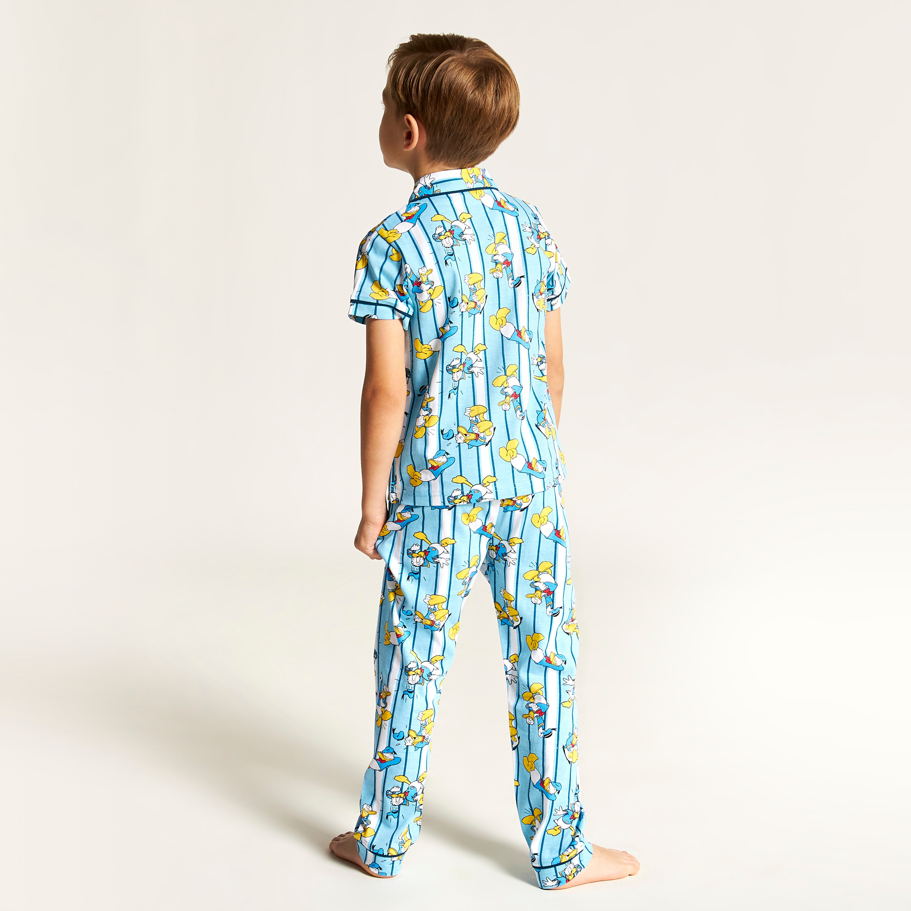 Disney Donald Duck Print Shirt and Full Length Pyjama Set-boys-clothing-nightwear-image-5