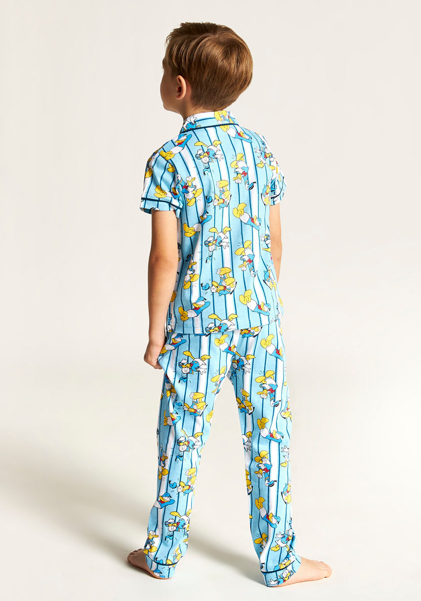 Disney Donald Duck Print Shirt and Full Length Pyjama Set-Pyjama Sets-image-4