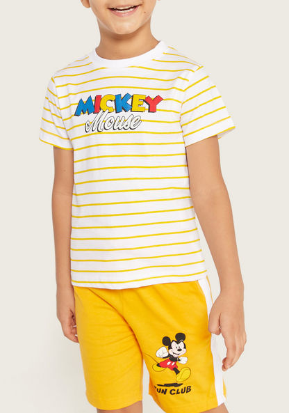 Disney Mickey Mouse Print T-shirt and Shorts Set