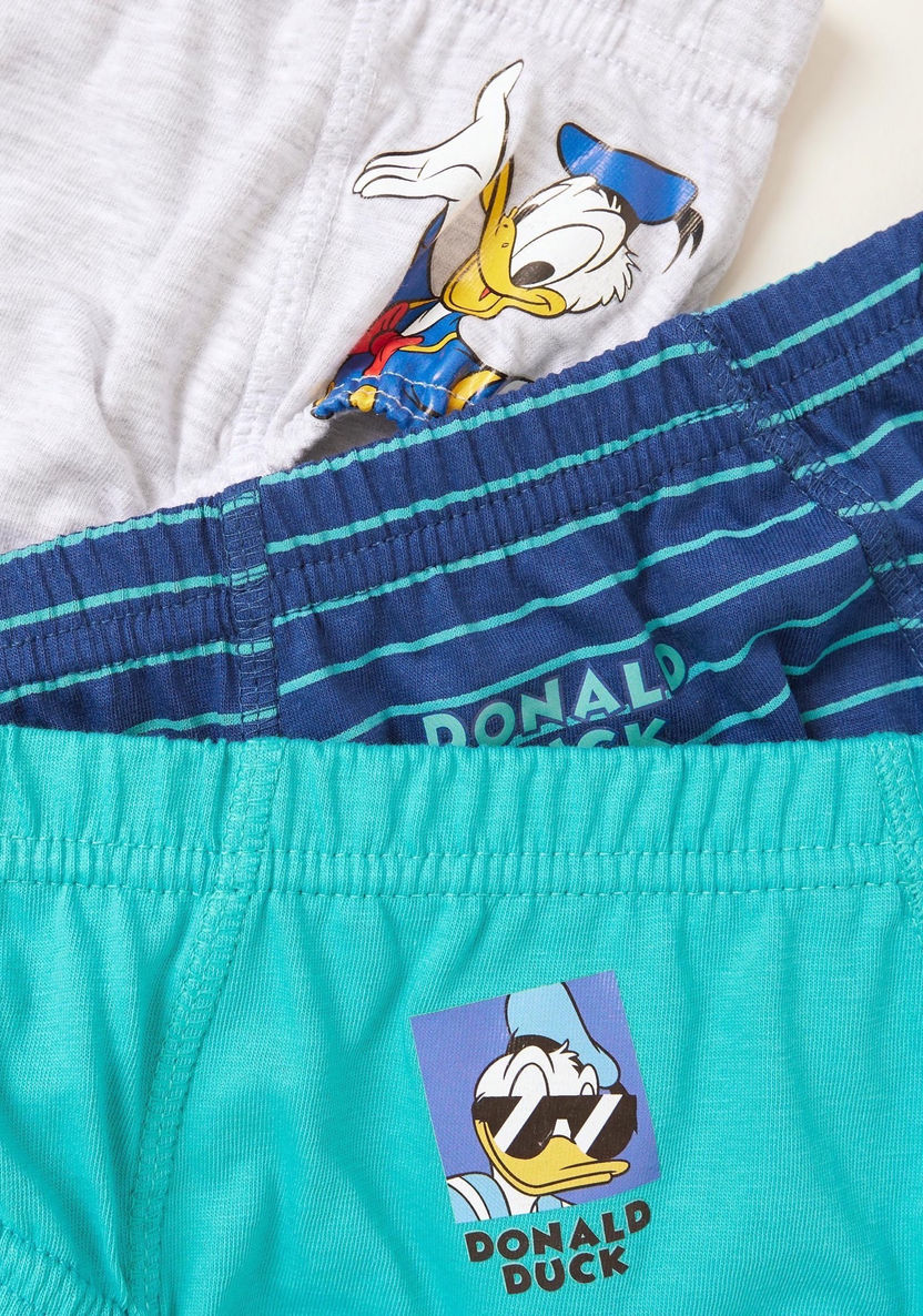 Donald Duck Print Briefs with Elasticised Waistband - Set of 3-Boxers and Briefs-image-2