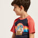 Graphic Print Round Neck T-shirt and Full-Length Pyjamas Set-Nightwear-thumbnail-2