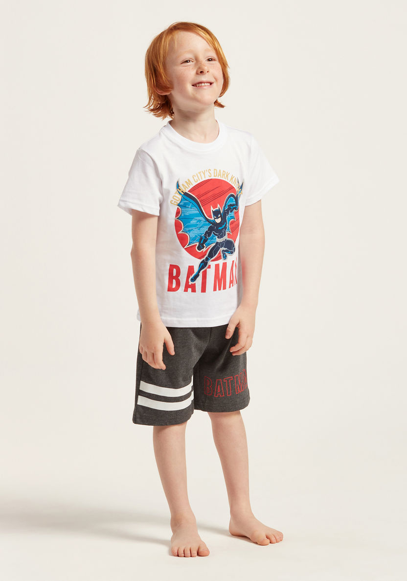 Batman Print T-shirt and Shorts Set-Nightwear-image-0