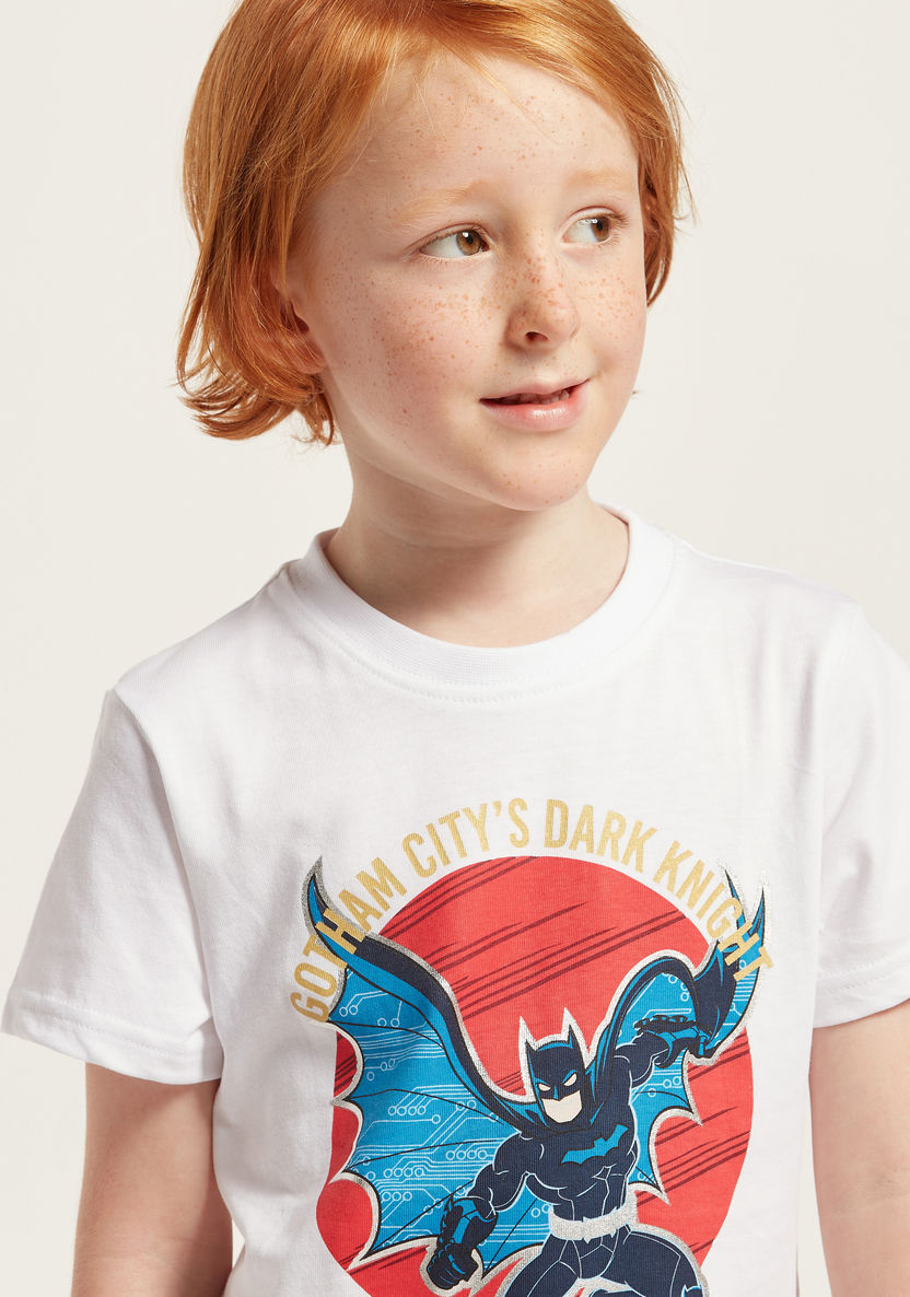 Batman Print T-shirt and Shorts Set-Nightwear-image-2