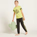 Juniors Graphic Print T-shirt and Solid Pyjama Set-Nightwear-thumbnail-0