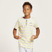 Juniors Striped Henley Neck T-shirt and Joggers with Tape Detail-Nightwear-thumbnail-2