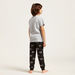 Juniors Printed 4-Piece T-shirt and Full Length Pyjama Set-Nightwear-thumbnail-3