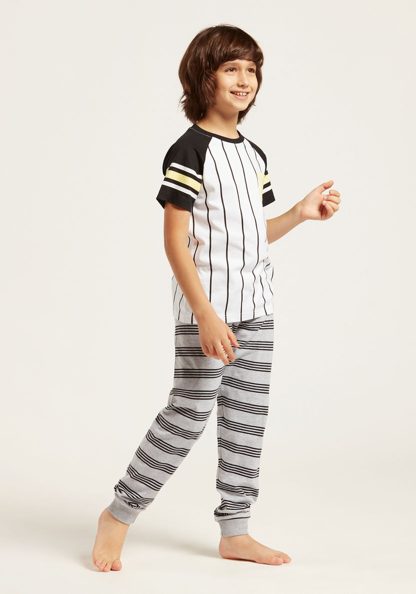 Juniors Printed 4-Piece T-shirt and Full Length Pyjama Set-Nightwear-image-4