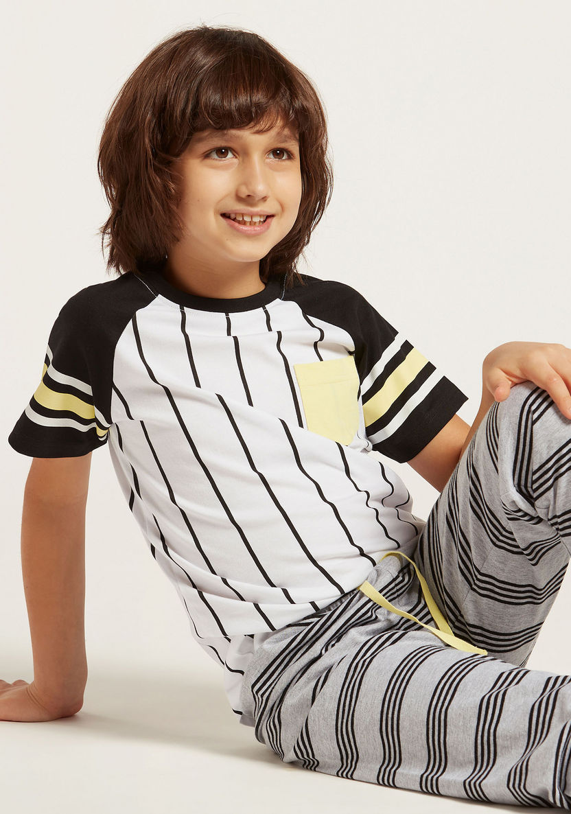 Juniors Printed 4-Piece T-shirt and Full Length Pyjama Set-Nightwear-image-5