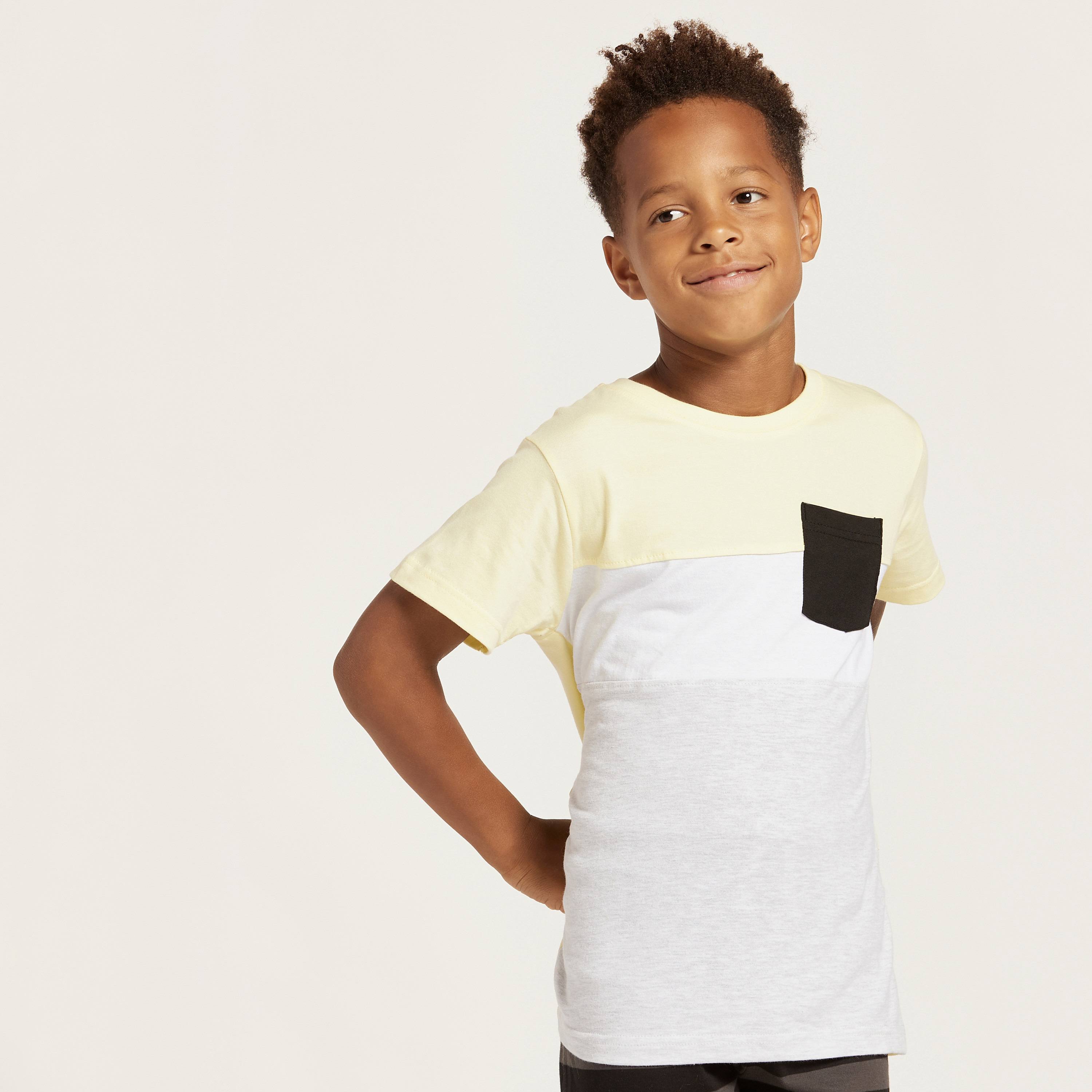 Juniors Colourblocked Round Neck T-shirt and Full Length Pyjama Set-boys-clothing-nightwear-image-3