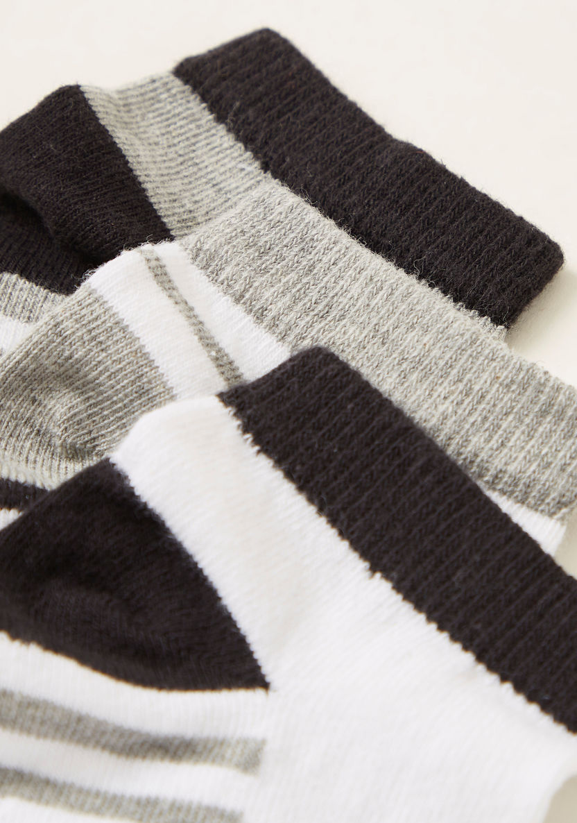 Juniors Striped Ankle Length Socks - Set of 3-Socks-image-2