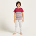 Juniors Striped Henley Neck T-shirt and Solid Pyjama Set-Nightwear-thumbnail-1