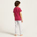 Juniors Striped Henley Neck T-shirt and Solid Pyjama Set-Nightwear-thumbnail-3