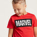 Avengers Print T-shirt with Short Sleeves and Jog Pants Set-Nightwear-thumbnail-2