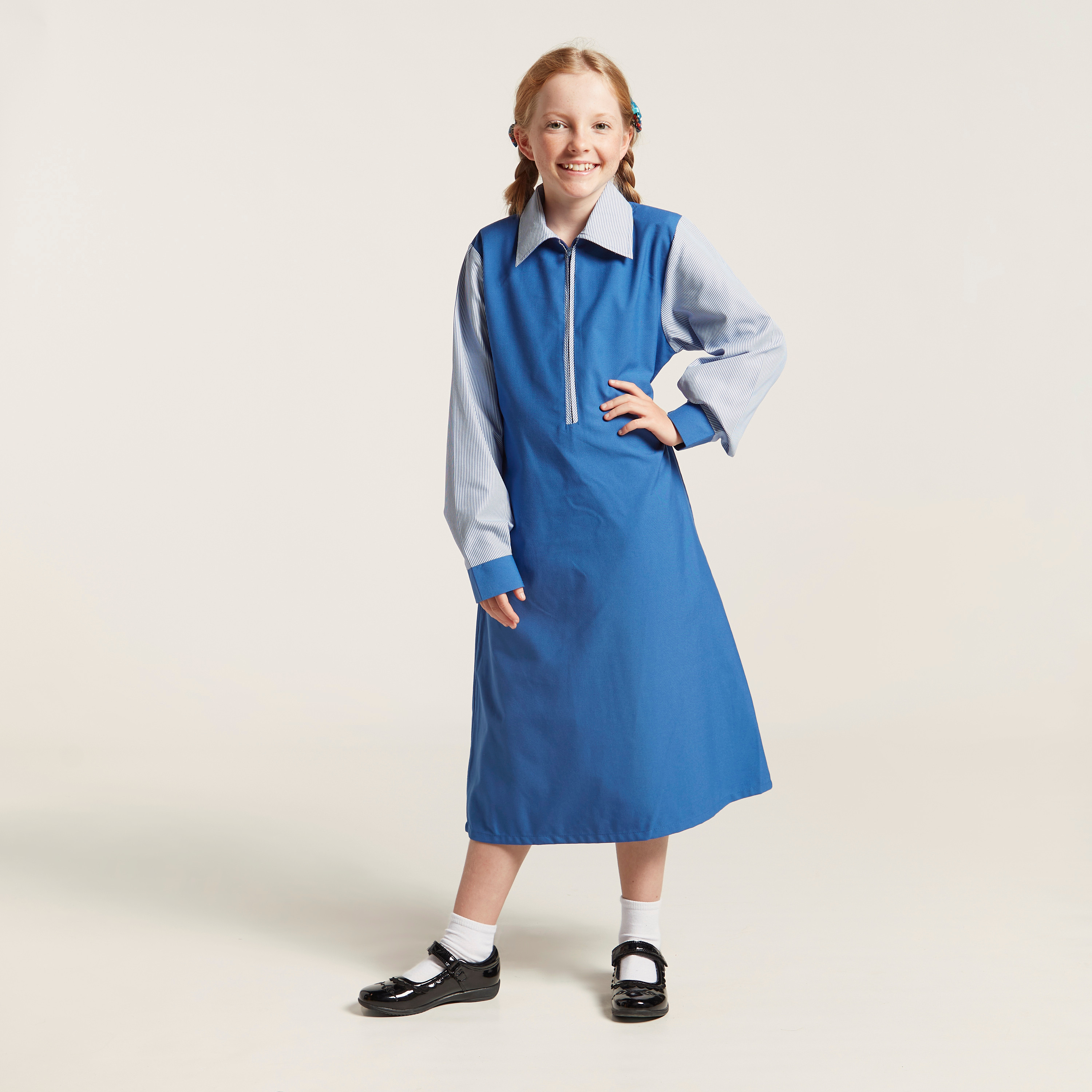 Buy Juniors Printed School Dress with Long Sleeves and Zip Closure