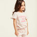 Juniors Graphic Print Round Neck T-shirt and Pyjamas - Set of 2-Nightwear-thumbnail-5