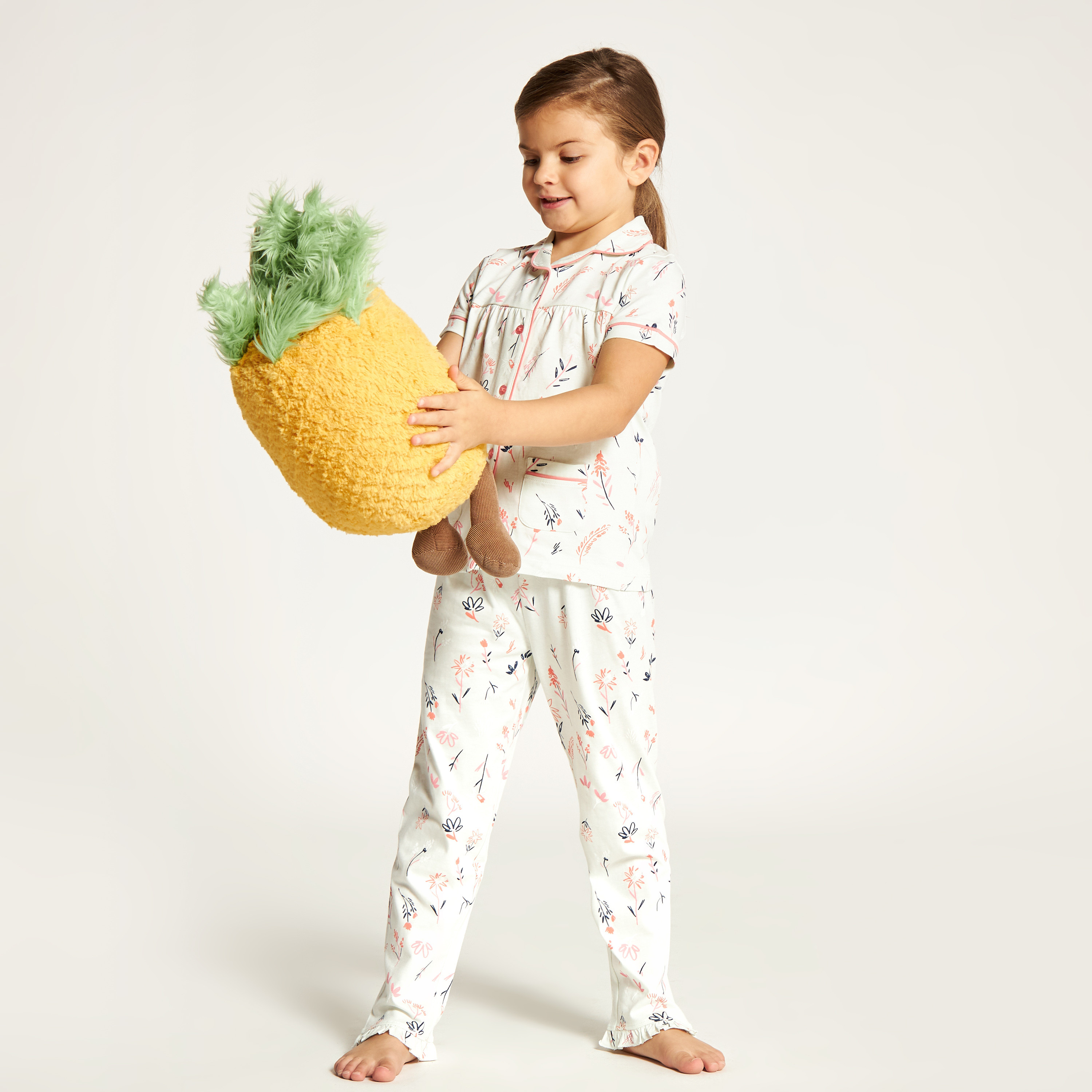 Juniors All Over Print Shirt and Full Length Pyjama Set-girls-clothing-nightwear-image-1