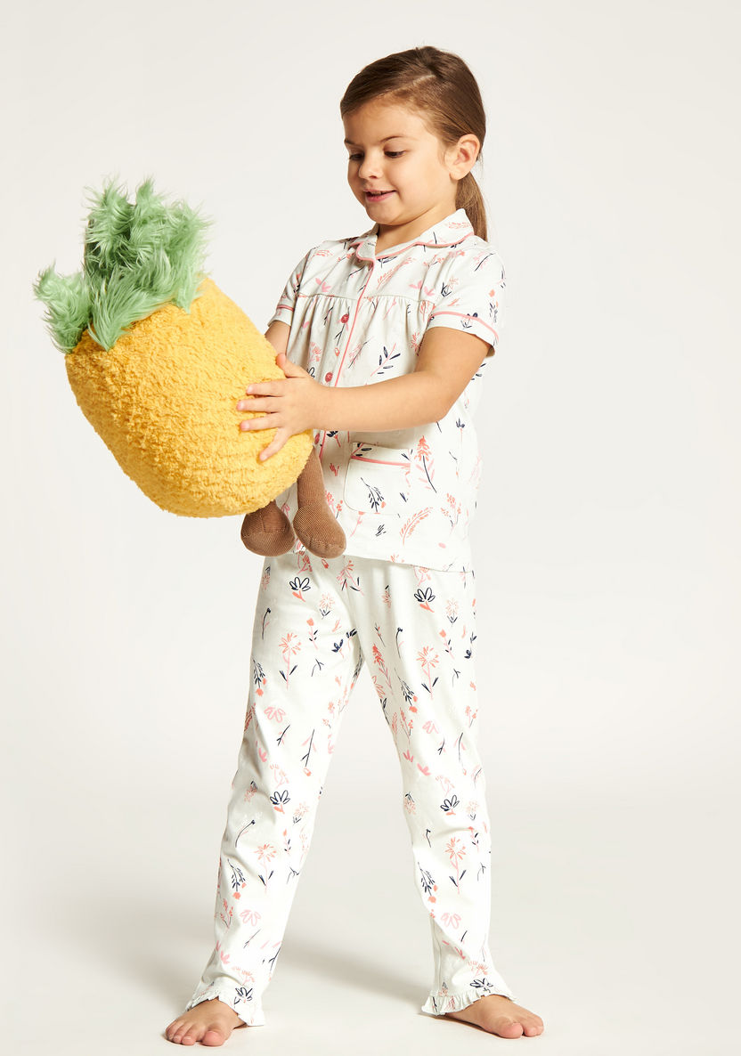 Juniors All Over Print Shirt and Full Length Pyjama Set-Clothes Sets-image-0