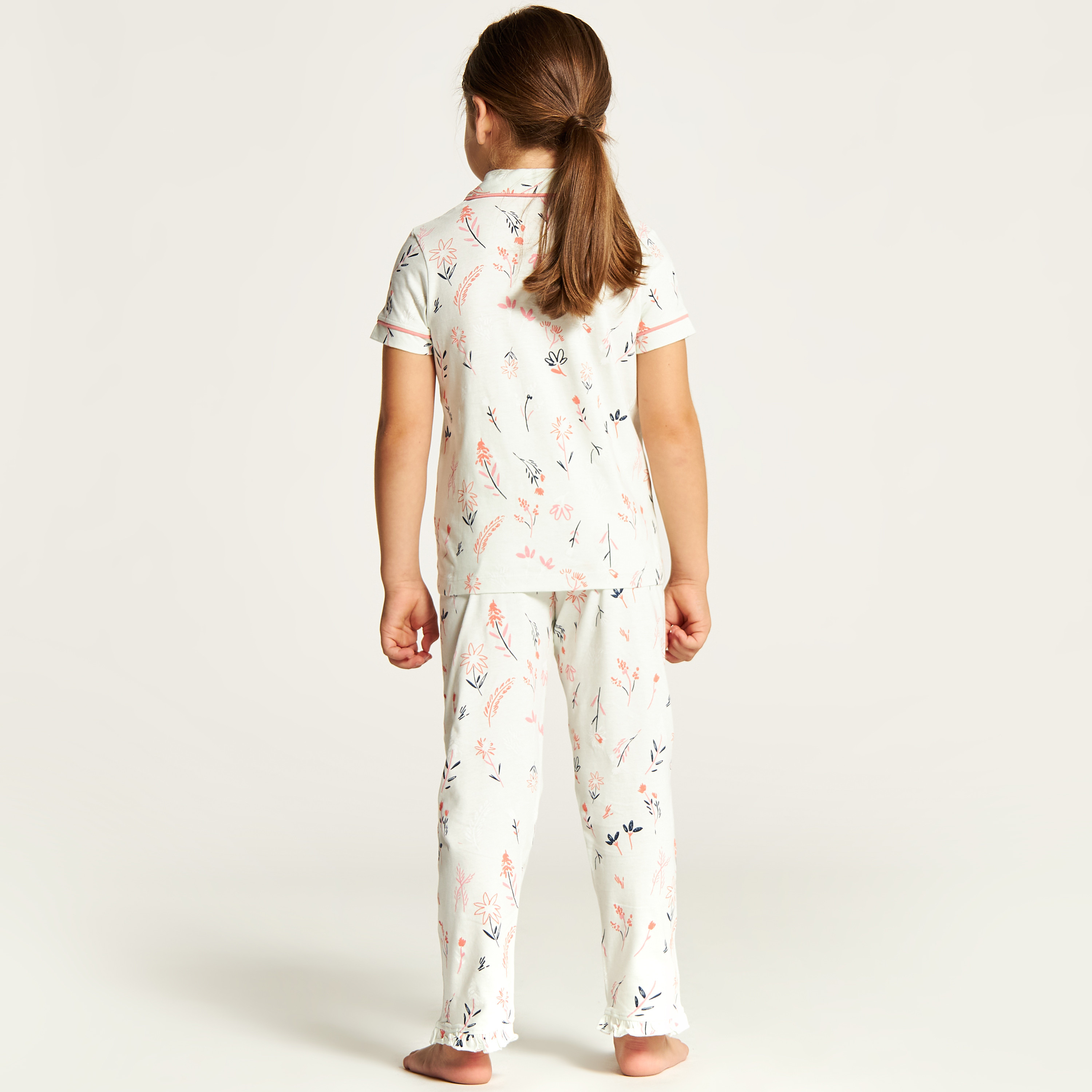 Juniors All Over Print Shirt and Full Length Pyjama Set-girls-clothing-nightwear-image-4