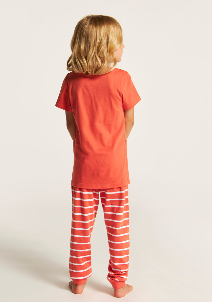 Juniors Printed Round Neck T-shirt and Pyjama - Set of 2-Multipacks-image-4
