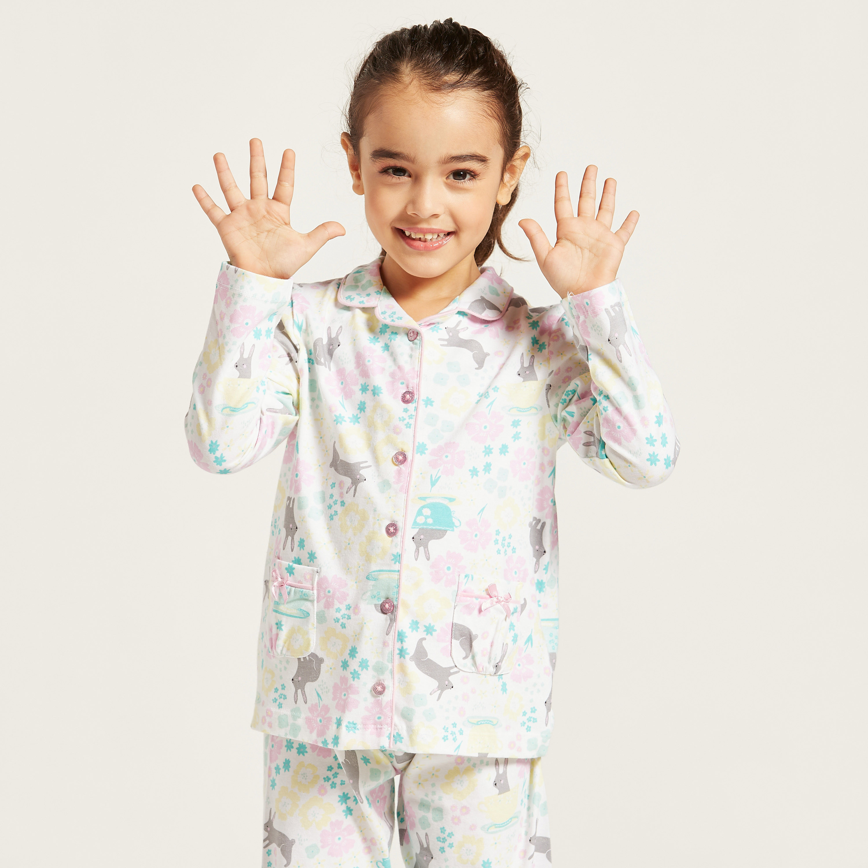 Juniors All-Over Print Sleepshirt and Full Length Pyjama Set-girls-clothing-nightwear-image-3