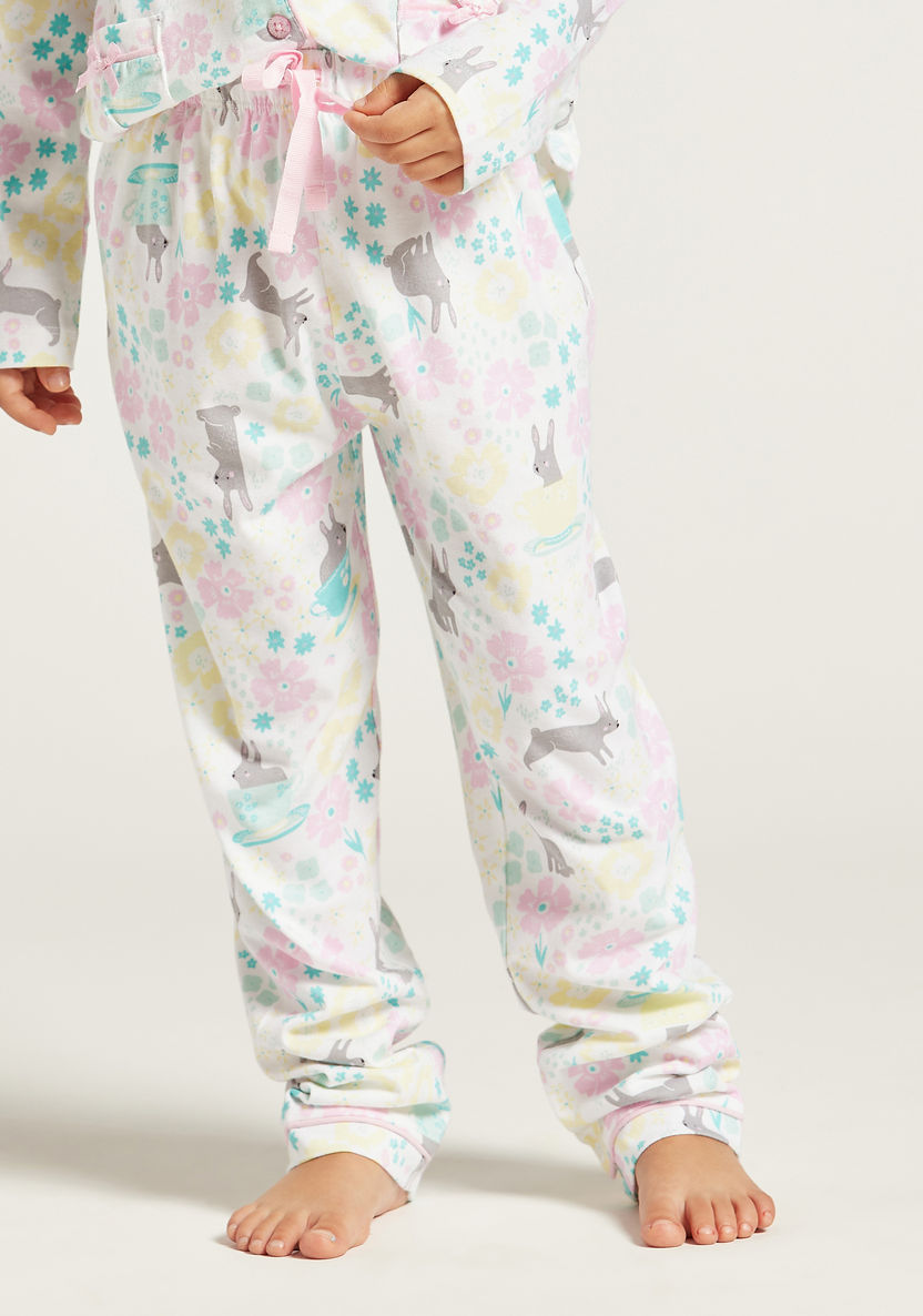 Juniors All-Over Print Sleepshirt and Full Length Pyjama Set-Nightwear-image-3
