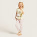 Juniors Bunny Print T-shirt with Pyjama Set-Pyjama Sets-thumbnail-1