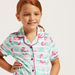 Juniors Flamingo Print Shirt and Full-Length Pyjama Set-Nightwear-thumbnail-2